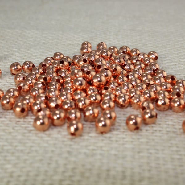 5mm Genuine Pure Copper Round Beads (70 or 100 Pieces)