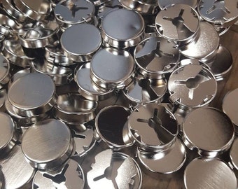 20mm Silver tone button covers. (12 pieces)