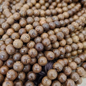 8mm Brown Wood Beads with Veins 50 pieces image 3