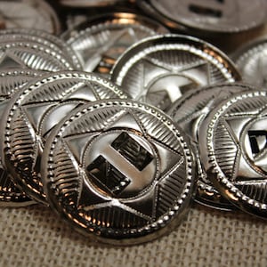 Large Silver Round Star Conchos (6 pieces)