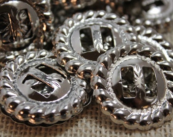 Ridged Framed Round Conchos (6 pieces)