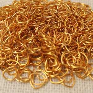 Vintage 10mm Gold Triangle Jump Rings (50 Pieces)