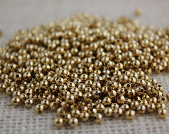 Gold Tone 4mm Smooth Brass Beads (100 pieces)