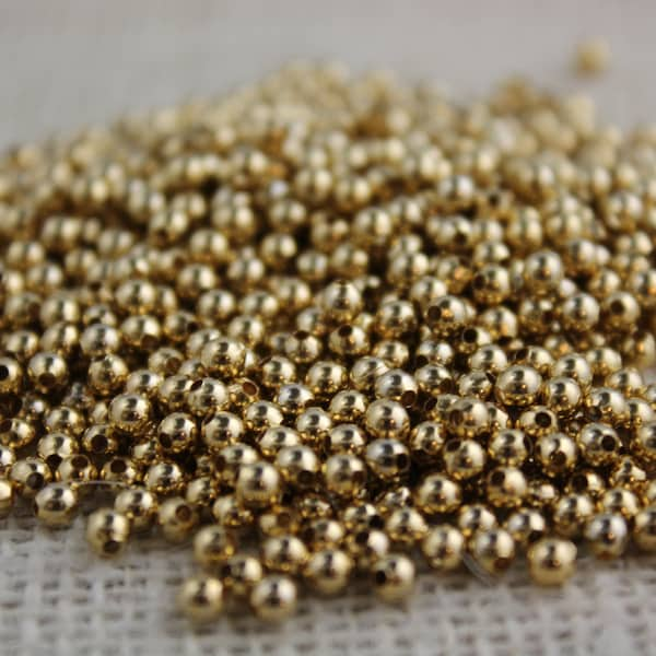 Gold Tone 5mm Smooth Brass Beads (80 pieces)