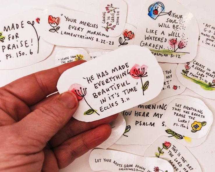 Bible Verse Sticker Pack Bible Journaling Stickers Growing Etsy