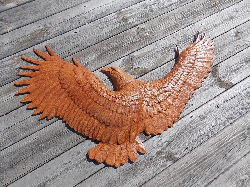 Bald Eagle Wood Wall Art Bald Eagle Wood Carving Wood Wall Etsy