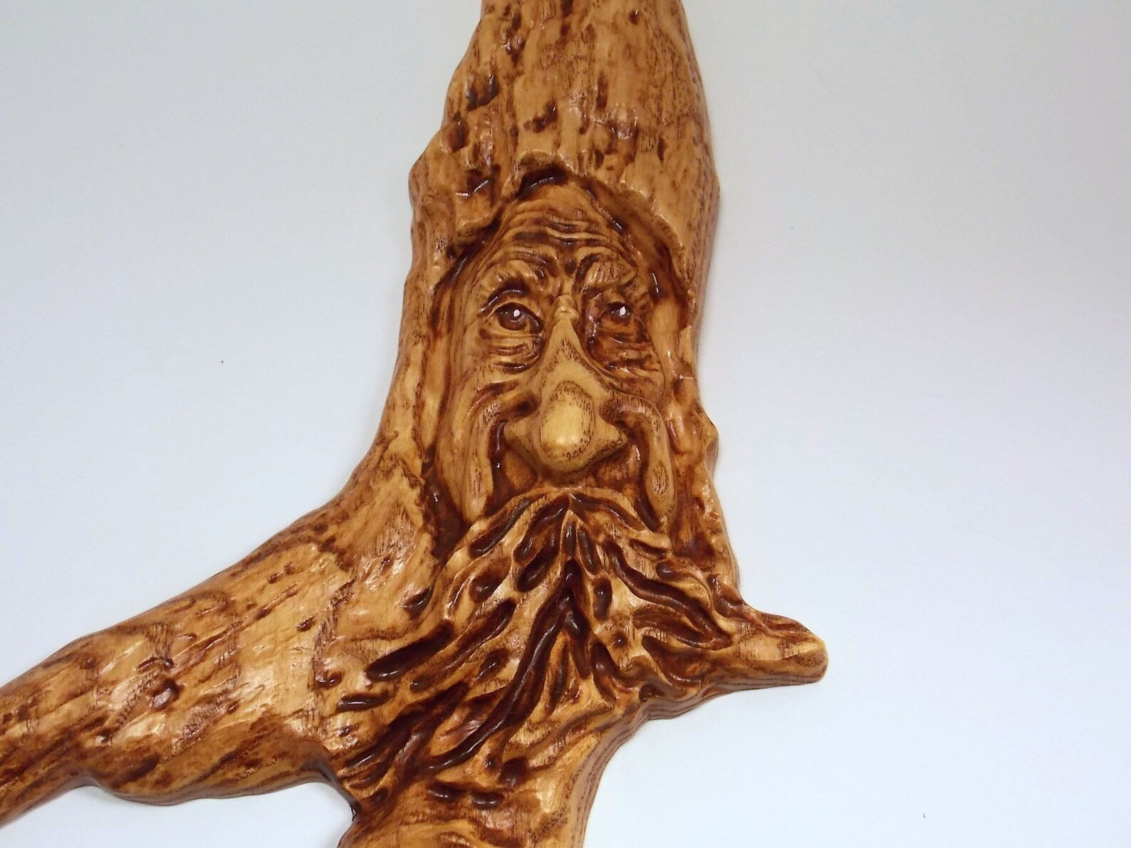 Carved Face in Tree Wood Carving Wall Hanging Wood Spirit Etsy