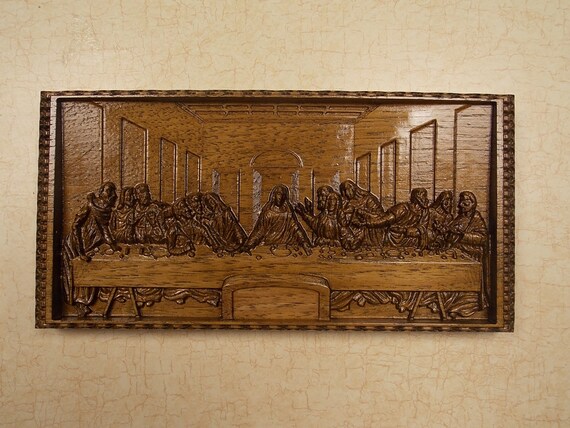Leonardo Da Vinci The Last Supper Wall Decor Cnc 3d Wooden Etsy