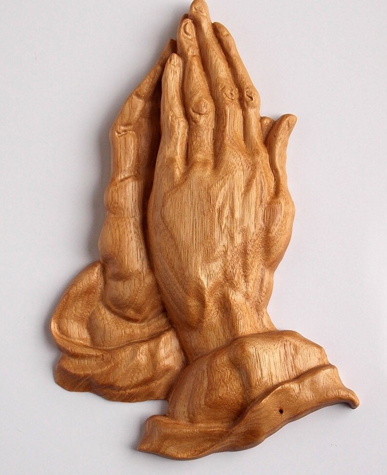 Praying Hands Religious Wall Hanging Wood Carved Praying Etsy
