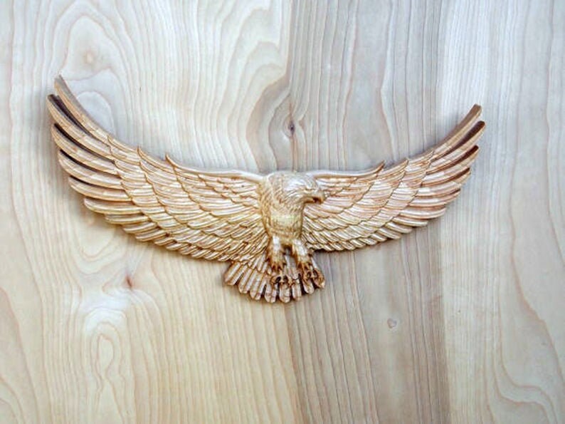 Eagle Hat Rack Home & Living Wall Decor Home Decor wall hanging eagle rack wood burned ...