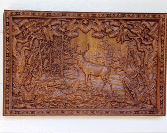 Elk Wood Carving Rustic Cabin Decor Elk Wood Elk Wall Etsy