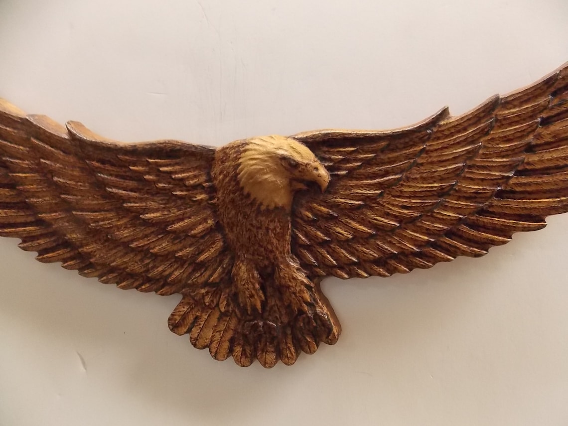 Eagle Wood Carving Bald Eagle Decor Eagle Wall Decor Wood Etsy