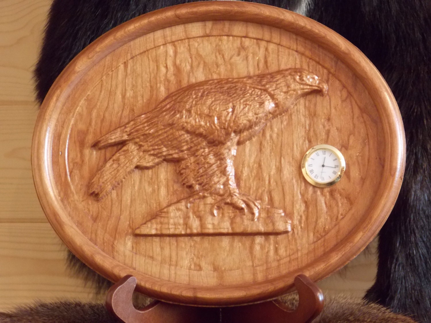 American Bald Eagle Wood Wall Clock WOOD WALL ART Clock Etsy