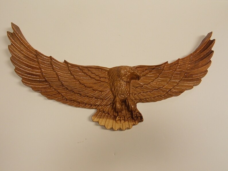 Eagle Wood Carving Bald Eagle Decor Eagle Wall Decor Wood Etsy