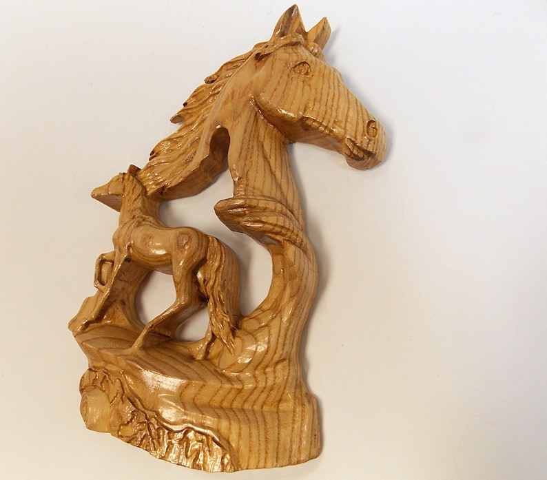 Horse Decor Wood Carving Wall Hanging Size 10 x 7 inches Etsy