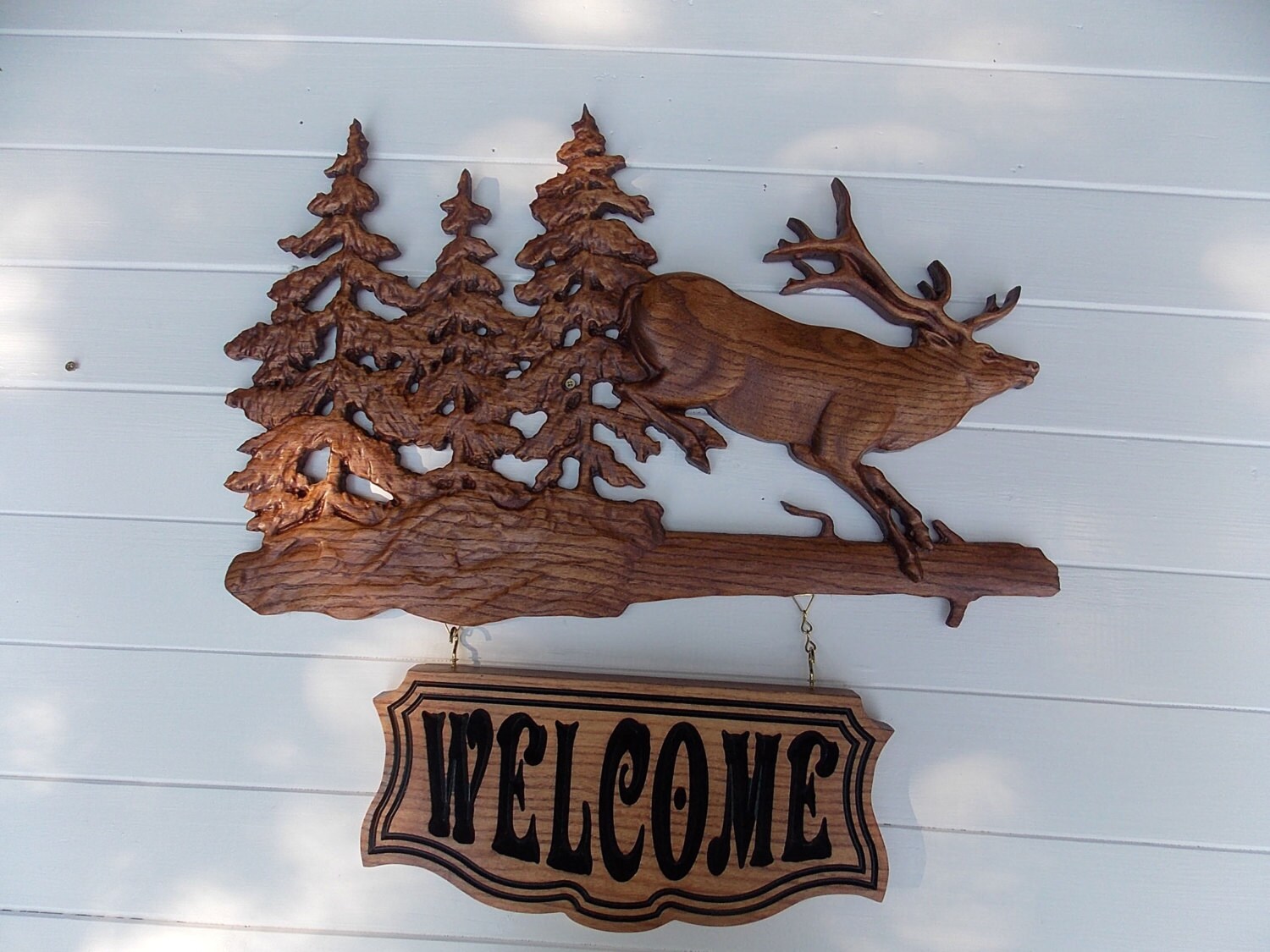 Animal Wood Carving Elk Wood Wall Art Wall Hanging Elk Wood Etsy