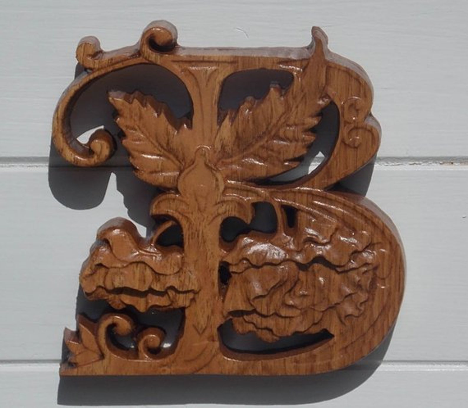 Wood Letters Wooden Letters for Wall Wood Carving Letter B Etsy