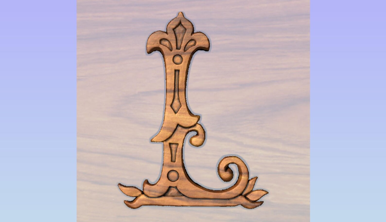 Letter L Wood Wall Art Wood Carving Wall Hanging or Furniture Etsy