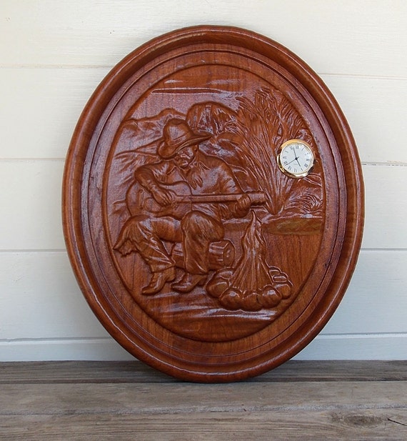 Cowboy Wall Decor Clock Wood Art Home Western Wooden Rustic Personalized Gifts