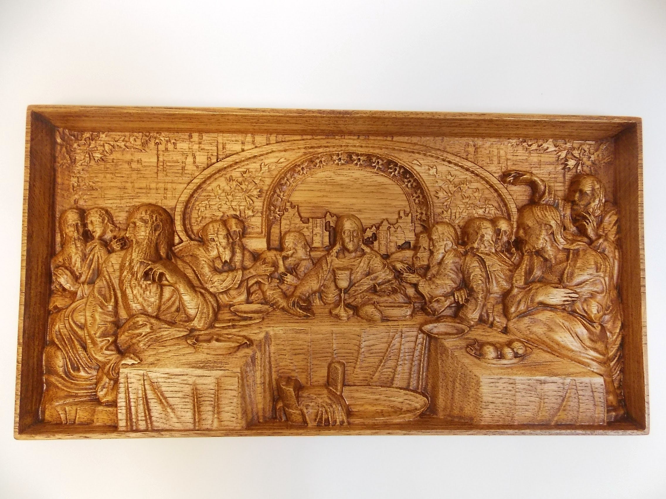 Wooden Last Supper The Last Supper Wood Carving Wood Wall Etsy
