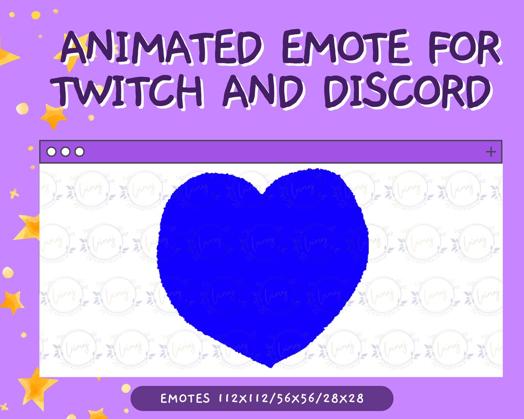 Animated Blue Heart Twitch Emote Streamer Graphics Discord Etsy