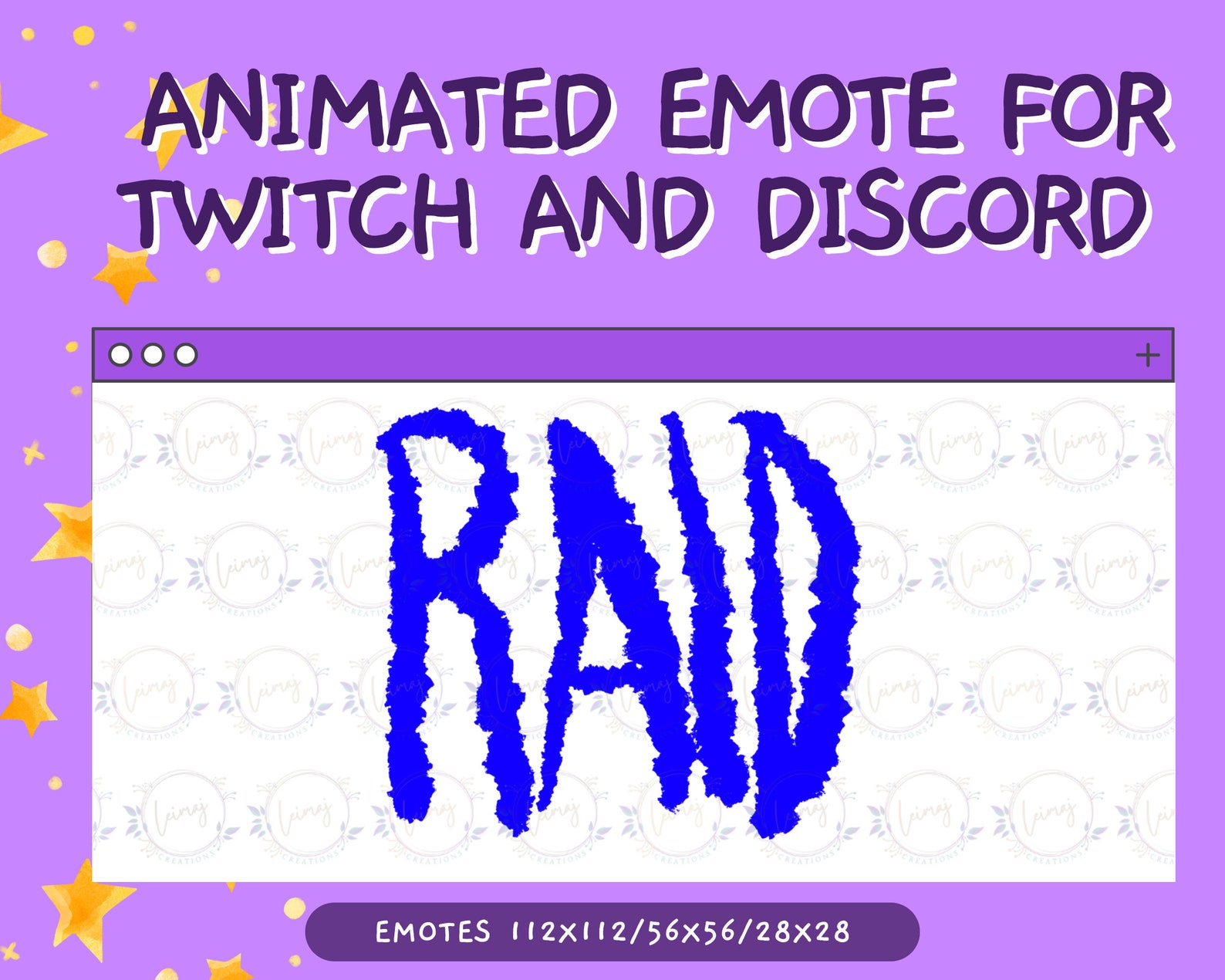Animated RAID Twitch Text Emote, Streamer Graphics, Discord Gamer Emote