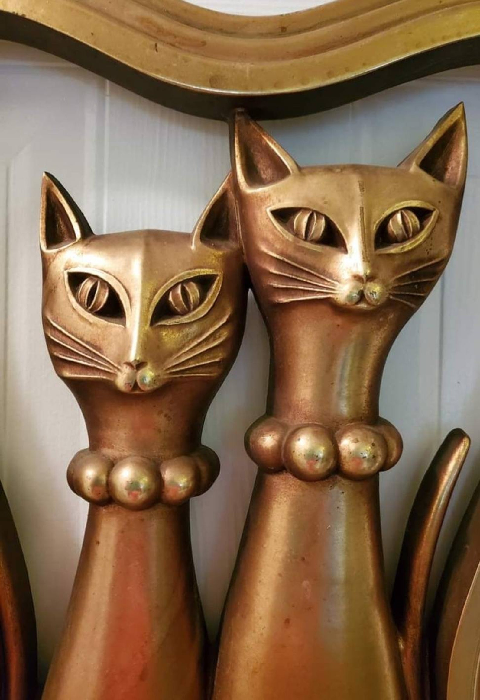 Set of 2 large Mid Century Modern syroco cats Etsy