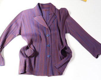 イッセイミヤケ プリーツ プリーズ カーディガン - ラミーチェック