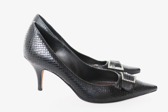 Jaeger Stiletto Shoes - Black Leather - Label 39 … - image 5