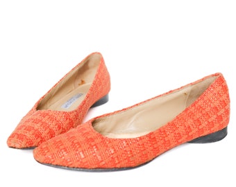 Joseph Azagury Raffia Flat Pumps - Orange - 36 / / UK 3