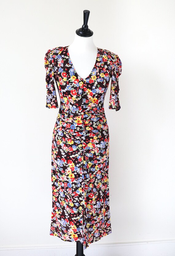 Bus Stop by Lee Bender Dress - Vintage 1970s in 1940s Style - Fit  
