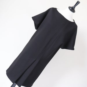 Cacharel Black Dress - Short Sleeve - Stretchy - Label F36 / GB 8 - Fit UK 10 / 12