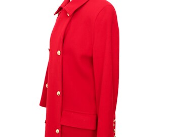 SELFRIDGES by ADMYRA Wool / Cashmere Red Pea Coat - Label 8 - Fit