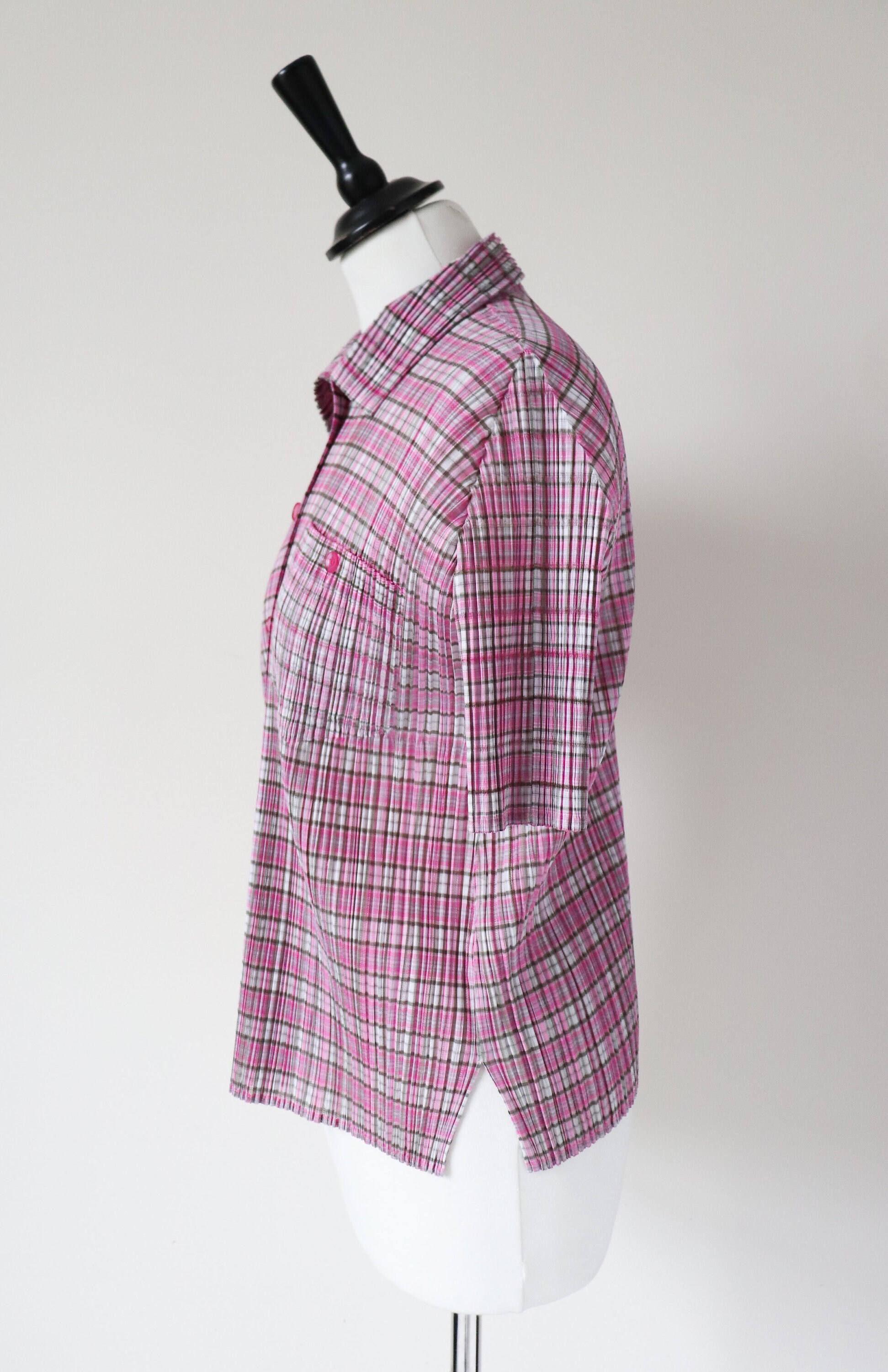 Issey Miyake Pleats Please Top - Short Sleeve Shirt - Pink