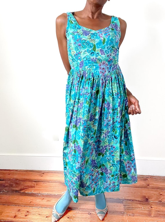 monsoon cotton dress Womens Monsoon Navy Suri Smart Collar Floral Print Short Sleeve Cotton Midi Dress US 6