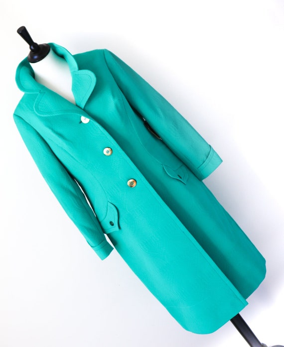 Vintage 1960s Green Coat - Polyamide - Lucie Lind… - image 1