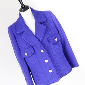 Gaston Favre Boucle Wool Jacket - Vintage - Violet Purple - M / UK 12
