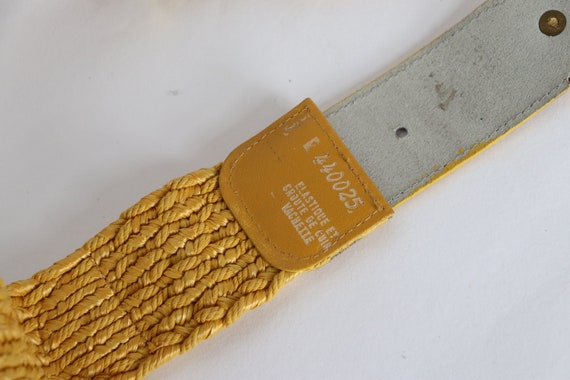 Yellow Woven Vintage 1980s Belt - Raffia / Rope/ … - image 7