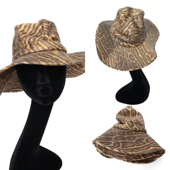 Foldable Sun Brim Hat - Leopard Print - Jacoll - … - image 1