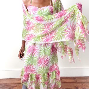 Chiffon Silk Condice Dress & Shawl- Zandra Rhodes Influence - Fit M / UK 12