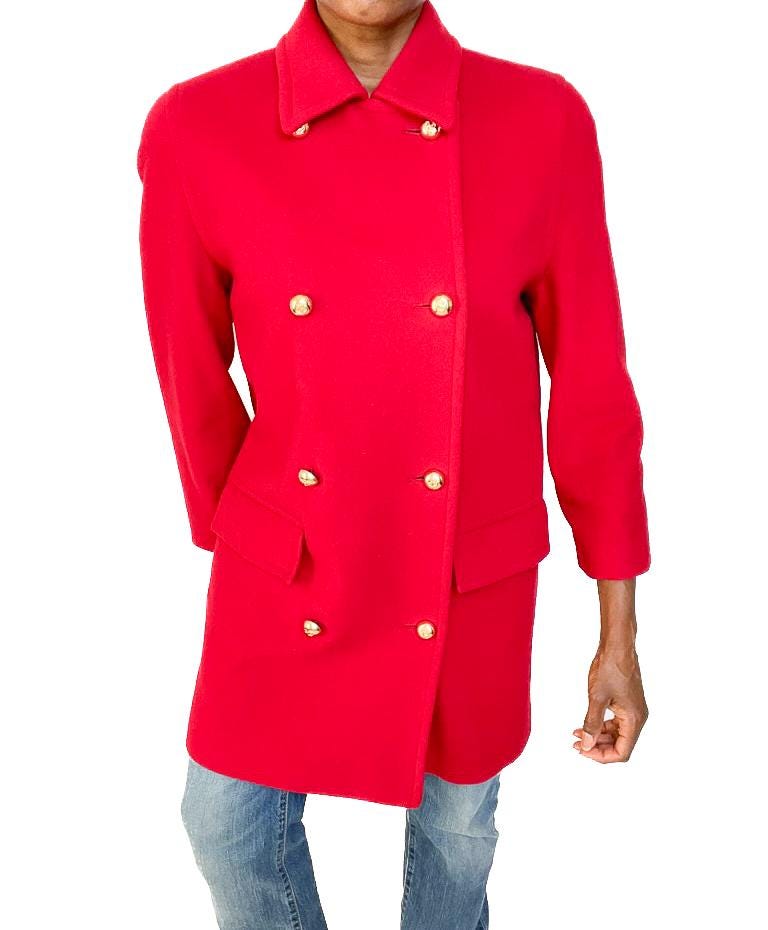 SELFRIDGES by ADMYRA Wool / Cashmere Red Pea Coat - Label 8 - Fit