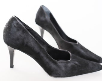 GianFranco Pini Zapatos Stiletto Negro Piel de potro/Piel 36.5/37 Estrecho