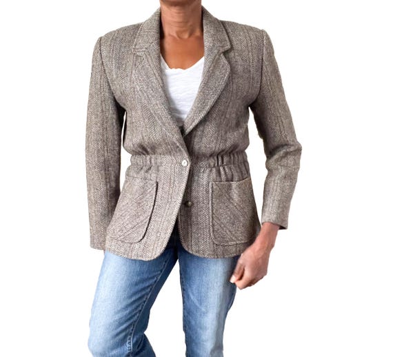 Vintage Tweed Hunting Jacket Wool 1930s Style Label 14 Fit