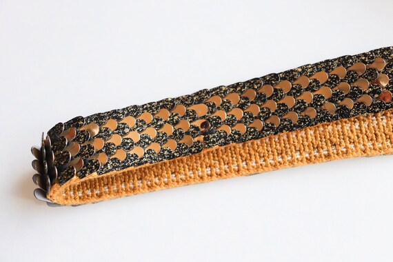 Buy Vintage Gold Tone / Fish Scale Belt - Stretchy - 1980s  display picture 3