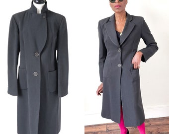 Vintage Nicole Farhi Tailored Blazer Coat - Grey - (Label 14) Fit M / UK 12