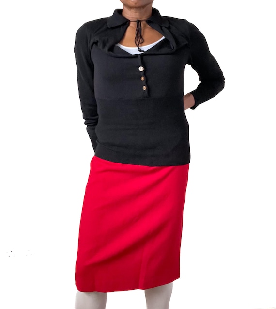 Jean Muir, Jean Muir Skirt Suit- Vintage - Red -Wool - Label 10 - Fit 10 / 12