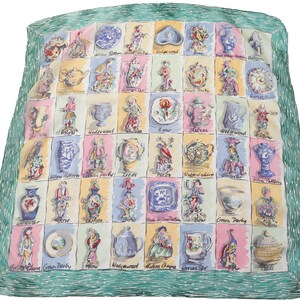 Wedgewood /Spode/ Willow / Stafford Porcelain Comemorative  Scarf