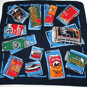 Pop Art Household Tins Vintage silk scarf - Large
