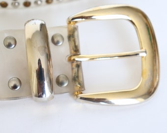 Vintage Plastic / Acrylic Clear Studded Belt - Playing Card  display picture 3