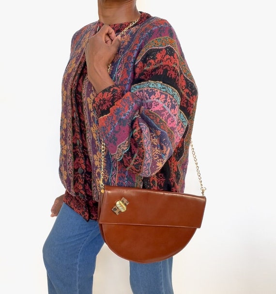 Brown Shoulder Bag / Clutch Bag - Vintage 1980s- … - image 1